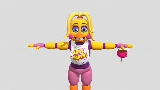 Stylized Toy Chica V3 by xXMrTrapXx - Download Free 3D model by Broken down (@br0k3nd0wn)