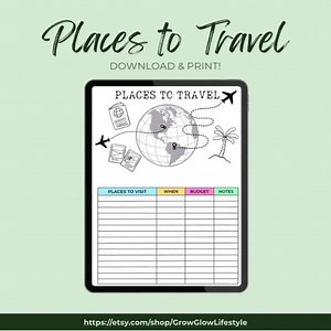 Printable Travel Bucket List & World Map: Vacation Planner (PDF Download) - Etsy Canada