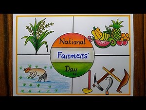National Farmer's Day Poster Drawing,23rd Dec| Kisan Diwas drawing easy| Farmers Day drawing