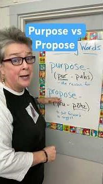 Purpose vs Propose #easyenglish #english #pronunciation #esl#eslteacher
