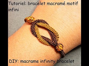 Tutoriel: bracelet macramé motif infini (DIY: macrame infinity bracelet)