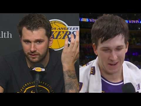 Luka Doncic and Austin Reaves don't get how Luka is dropping in MVP rankings 😂