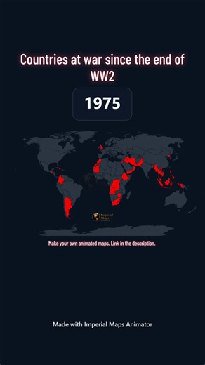 Every country that’s been a war every year since the end of World War II. Animate free, easy maps at imperialmapsanimator.com (public beta) #history #war #maps