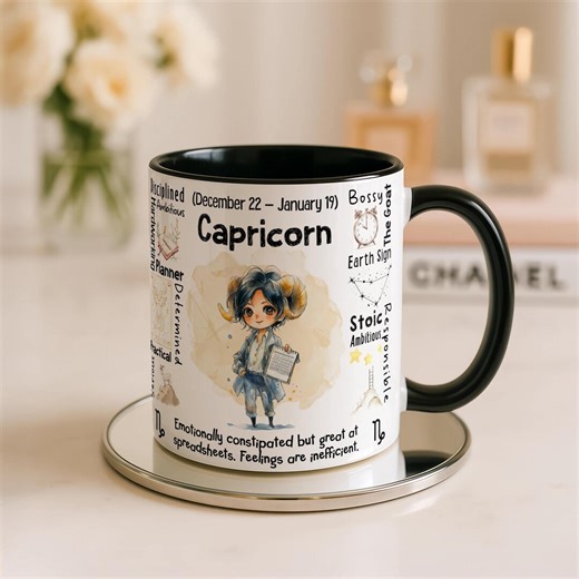 Capricorn Zodiac Mug | Star Sign Gift | Astrology Coffee Cup (dec 22 - Jan 19) - Etsy
