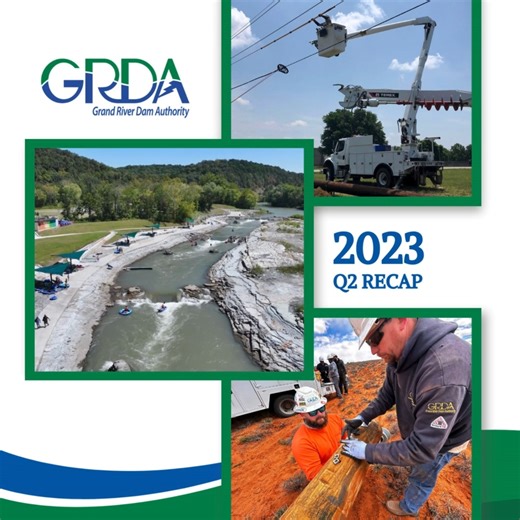 The second quarter of 2023 was a busy time for Team GRDA! Take a look back at some notable highlights with us. 🗓️ 🤝 𝗔𝗣𝗥𝗜𝗟 • Team GRDA joined the Light Up Navajo Project in Monument Valley, Arizona, bringing electricity to homes on the Navajo Reservation. • GRDA received recognition for the fifth time in six years from the American Public Power Association for electric reliability excellence to its customers in the MidAmerica Industrial Park. 🛠️ 𝗠𝗔𝗬 • Grand River Energy Center celebrat