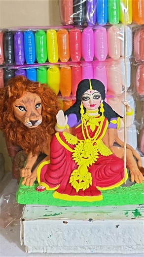 durga maa making with clay 🌸 diy bengali style durga maa #shorts #short #art #shortsfeed #clay