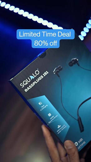 Squalo BassPlugs 151 Bluetooth Earphones Lightning Deal ✅ 5 Days Return Policy ✅ ENC Mic for Crystal Clear Calls ✅ Super Fast Charging ✅ Deep Thrilling Bass ✅HD rich sound🔊 ✅ 30 hours playtime⏱🔋 ✅ Bluetooth V5.3🔥 ✅ Dual Pairing ✅ 1 Year Replacement Warranty ✅ Voice Assistant Enabled👾 ✅ Free Cash on Delivery #squalo #bassplugs #neckband #bluetooth #skiptheboat #earphone #swimwiththeshark #deepbass | Squalo Audio