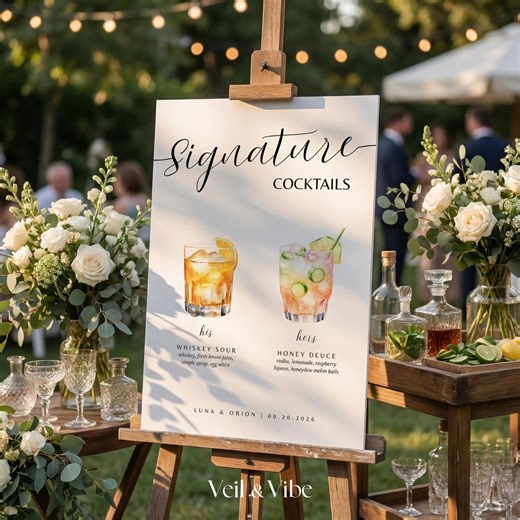 Signature Cocktail Sign Wedding Bar Menu Template Editable Bride Groom Drink Sign Wedding Drink Sign Bar Menu Wedding Sign Canva Template - Etsy