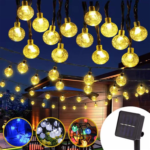 Outdoor Waterproof IP65 Solar String Light with 8 Modes Waterproof for Outdoor Garden Tree Patio Party Christmas Decorations | Lazada PH