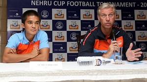 Wim Koevermans and Sunil Chhetri wish India U-16 Colts all the best for SAFF Final