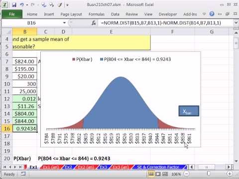 Excel 2010 Statistics 69: Probability That Sample Mean Occur w/ Given Margin Of Error (3 Examples)