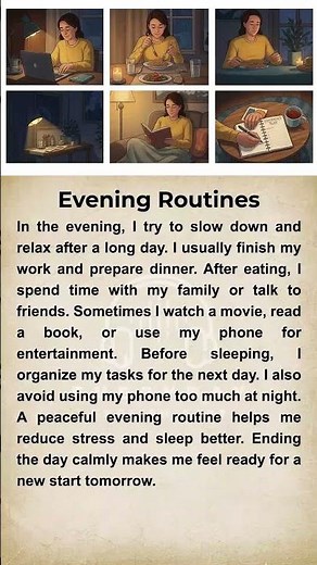 Evening Routines| English for Listening and Reading Practice #englishforbeginners
