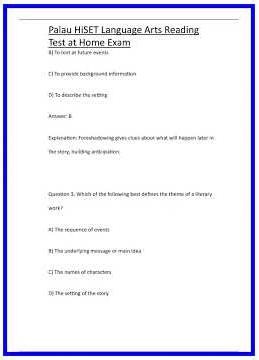 Palau HiSET Language Arts Reading Test at Home Exam 636x882