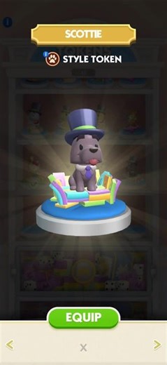 Monopoly GO Scottie Style Token 🐾 with the Tophat, Neck Tie & Money Pile accessories | Posh Pets