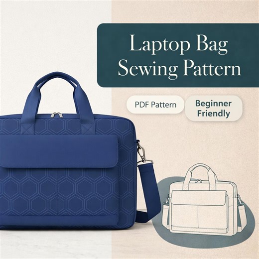 Laptop Bag Sewing Pattern PDF | Beginner Briefcase Pattern | Easy Laptop Bag Tutorial | Instant Download Bag Pattern - Etsy