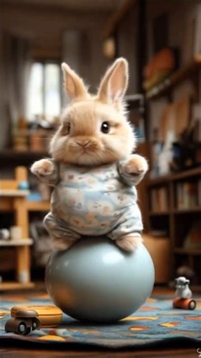 Bunny Weight Loss Workout!🐇#ai #bunny #rabbit #aivideoshorts #viral#animals #exercise#aianimated