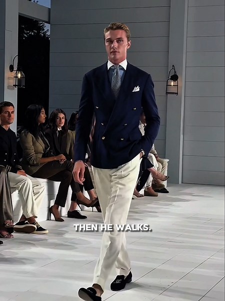 Before the walk. Then he walks. #luckybluesmith #ralphlauren #ss25 #runway #menswear
