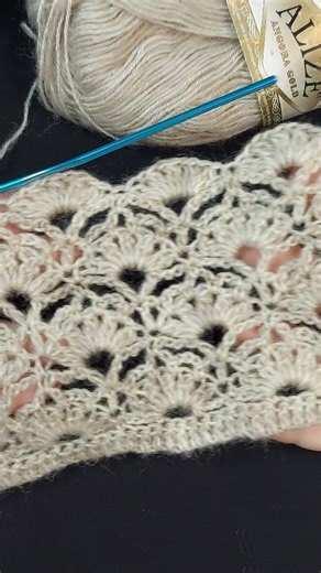 ПРОСТО И КРАСИВО! ✨Урок по вязанию крючком кружевного узора «ракушка» #вязаниекрючком #вязаниекрю...