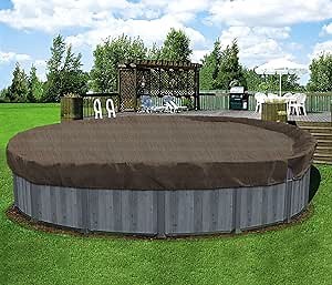 Coarbor 20' Winter Ground Pool Cover for 16' Above Ground Pools Swimming Winter Pool Cover Brown Winterizing Kit Above Ground Pool Winter Cover Tarp