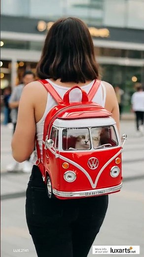 Take your pet on a retro journey with this VW Bus Shaped Pet Carrier Backpack! 🐾🚐