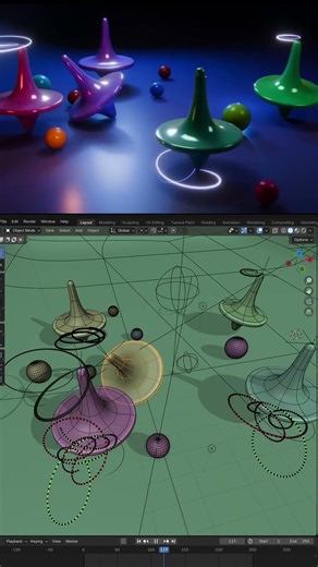 How to animate a Spinning Top in Blender #blenderanimation #blender3d #blendertutorial