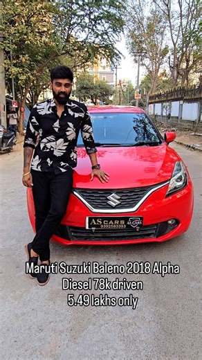Maruti Suzuki Baleno 2018 Alpha Diesel 78k driven Two Airbags bags Touch screen Insurance valid Diesel car with 100% finance Ready to drive 20 KMPL in city 25 kmpl @as_ahmad_shaik #usedcars #viralreels #viral #reelviral #ascars | AScars