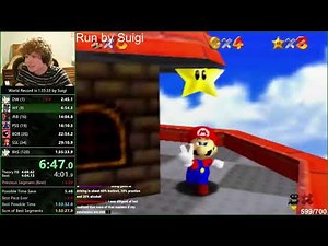 [WR] Super Mario 64 120 Star Speedrun (N64) 1h 35m 28s by Suigi