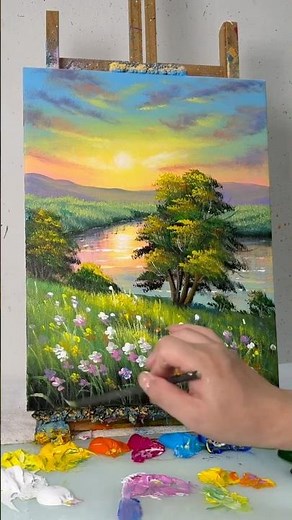 Paint This Peaceful Sunset Scene Step by Step
