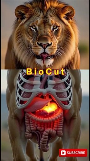 How a Lion Digests Meat | Front And Side Eating & Internal Anatomy