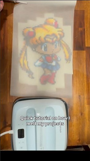 How I melt fuse beads! #perlerbeads #fusebeads #pixelart #sailormoon #oddlysatisfying #pixelart