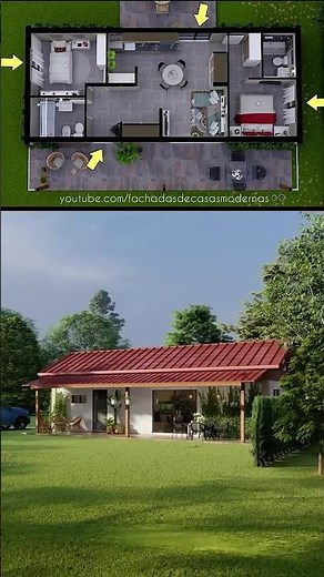 Beautiful country house with 2 bedrooms and 2 bathrooms #smallhouses #countryhouse