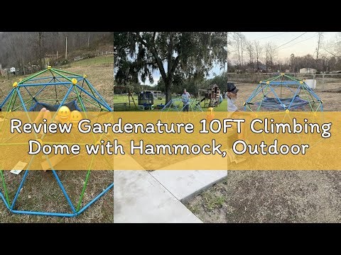 Review Gardenature 10FT Climbing Dome with Hammock, Outdoor Jungle Gym for Kids, Geometric Dome Clim