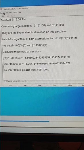Comparing large numbers