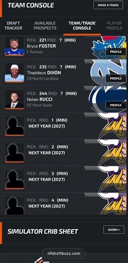 Bryson’s Vikings 2026 NFL Mock Draft Simulator part 10.1