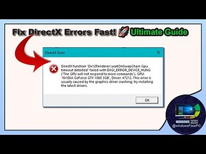 Fixing DirectX Error: DX12Renderer::waitOnSwapChain GPU Timeout Detected