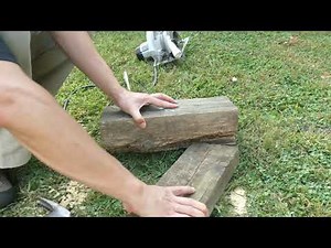 Rip Cut 6x6 Post with Circular Saw to Make an Outdoor Cat Bed