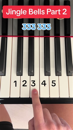 Learn How to Play Jingle Bells Part 2 on the piano! #piano #pianotutorial #jinglebells #easy #beginner