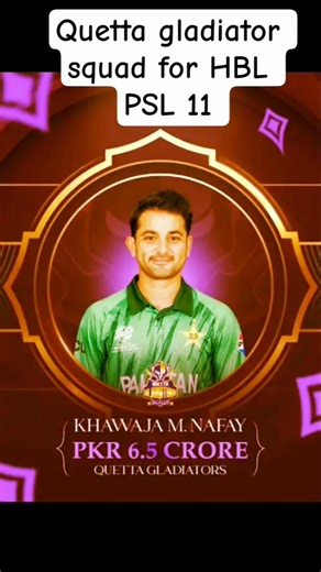 Quetta gladiator squad for HBL PSL 11 #pslauction #hblpsl #psl #quettagladiators