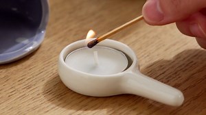 Warmself Purple Ceramic Essential Oil Burner Tealight Candle Holder Decorative Aroma Diffuser