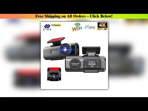 Dashcam Mini 4K UHD GPS Wifi Camera Recorder 24H Parking Dual Lens With 1080P Black Box Rearview