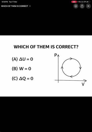 Almost everyone marks work as correct answer in this thermodynamics question. kids, that's WRONG