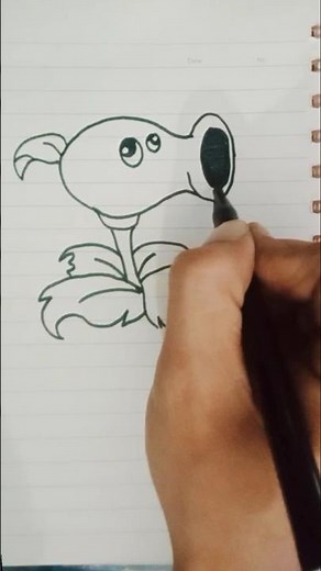 How to draw a Peashooter Plants vs. Zombies : Garden warfare #drawing #art #easydrawing #peashooter