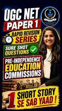 UGC NET Paper 1 Rapid Revision Series | Pre-Independence Education Commissions | Prachi Mam #shorts