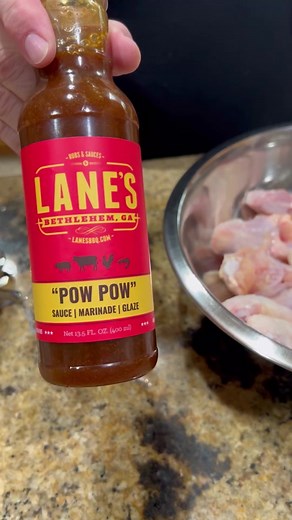 Grilled Injected Wings with Lanes Bbq POW POW Sauce