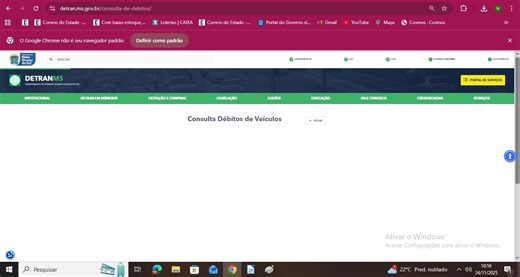 Usuários reclamam de instabilidades no site do Detran-MS
