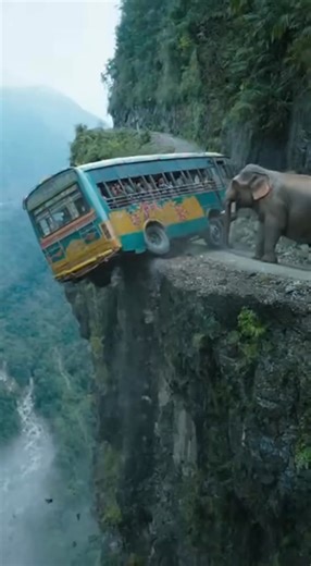 An enormous elephant walked straight toward a packed bus — but what it did moments later on that narrow mountain road left everyone stunned  Full story in the comments  | Feel the performance | Facebook