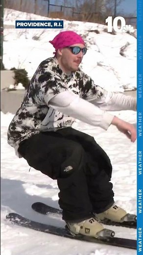 Skier takes advantage of historic snowfall