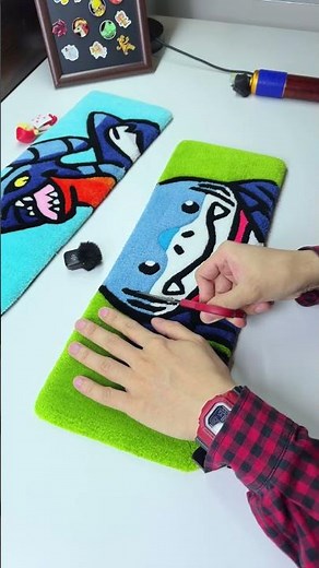 Fluffy keyboard rugs really level up your desk setup 🧸✨ #tufting #art #keyboard #diy