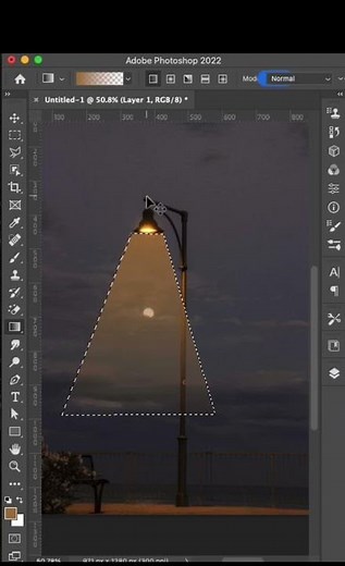 Photoshop tutorial and tips - how to create this light ray from a streetlight #design #aitool