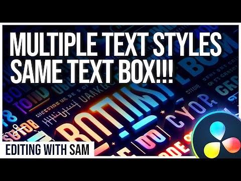 Multiple Text Styles in Same Text Box in DaVinci Resolve | Different Fonts and Size in Same Text Box